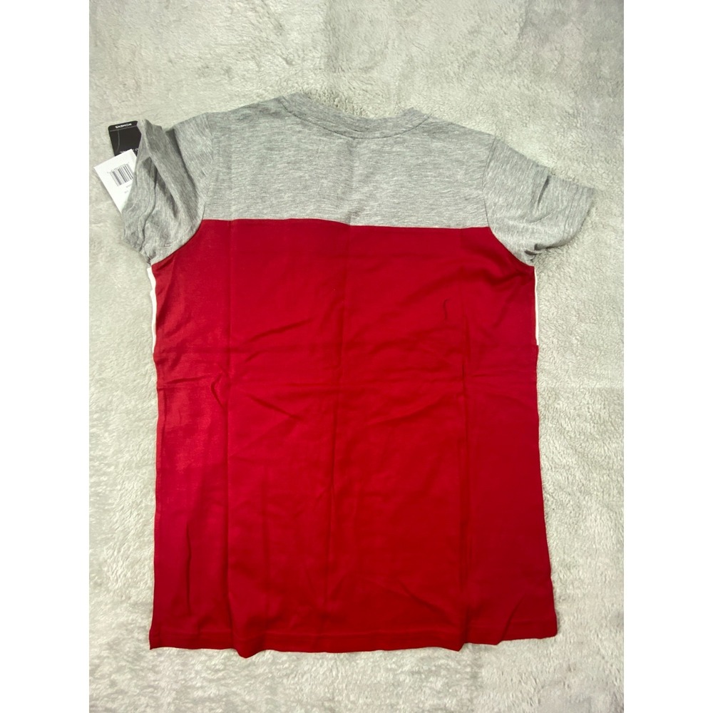 NEW NFL Team Apparel ATLANTA FALCONS Womens T Shirt Small Striped Logo Spellout - Picture 8 of 9